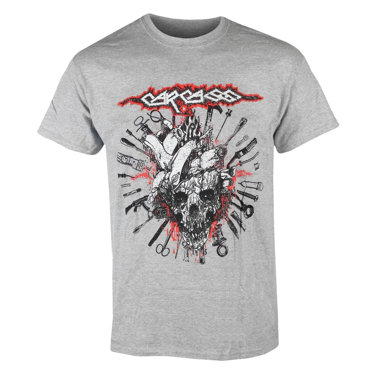 Carcass Death‑metal Band Double‑sided Graphic Short Sleeve Top Men Women Thorn‑edged Band Logo Skull Heart