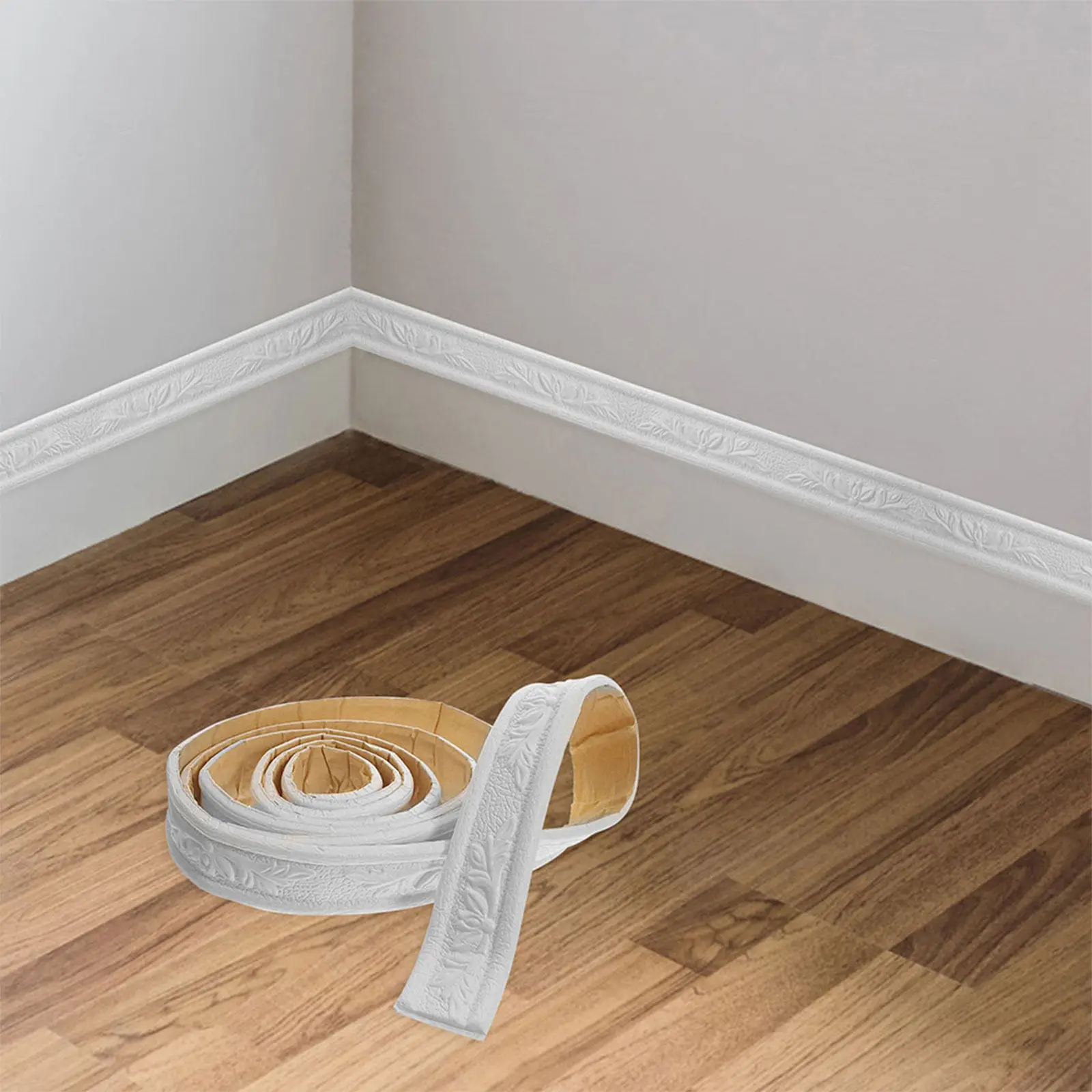 1 Roll Wallpaper Border Wall Trim Foams Edging Strip Self Adhesive Skirting Border Peel Stick Removable Wall Sticker Decoration