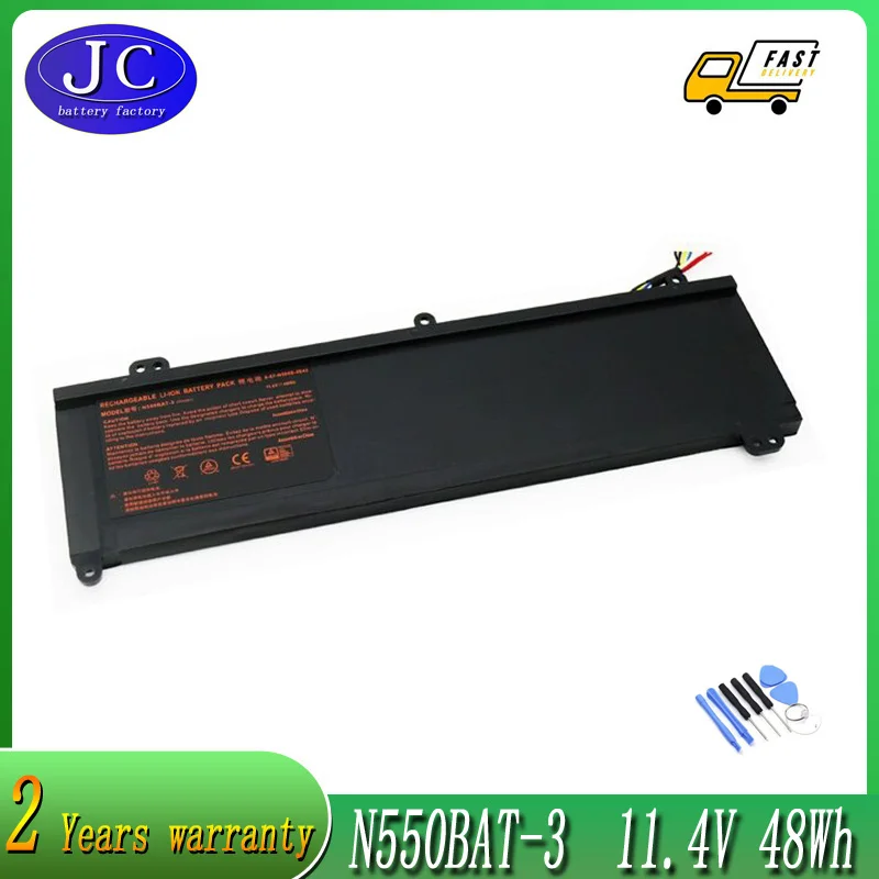 

JCLJF new N550BAT-3 Laptop Battery For Clevo N550RC N550RN/RC N551/RN/RC F57-D1/D2/D3/D4/D5R 6-87-N550S-4E42 11.4V 48WH