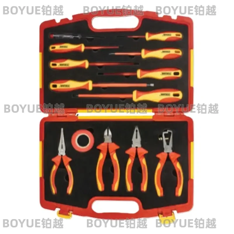 13 Piece VDE Insulated Electrician Tool Set Professional Mechanic Wrench Kit Safety Rated Electrical Repair Hand Tools for