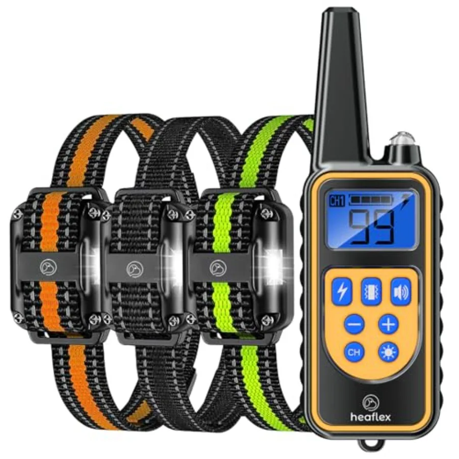 

Dog Shock Collar with Remote Dog Training Electric Collar Waterproof Rechargeable 1640Feet Dog Shock Collar with LED Light Beep