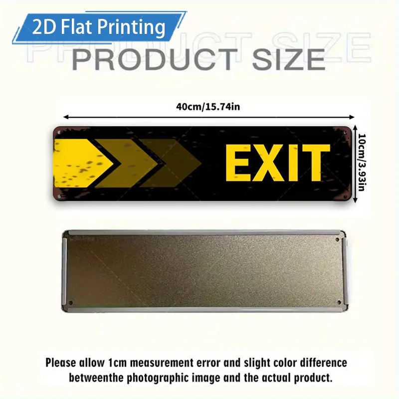[2D FLAT] 1 шт. металлическая вывеска, 4 × 16 дюймов, ретро выходная вывеска, настенный художественный металлический декор для домашнего офиса