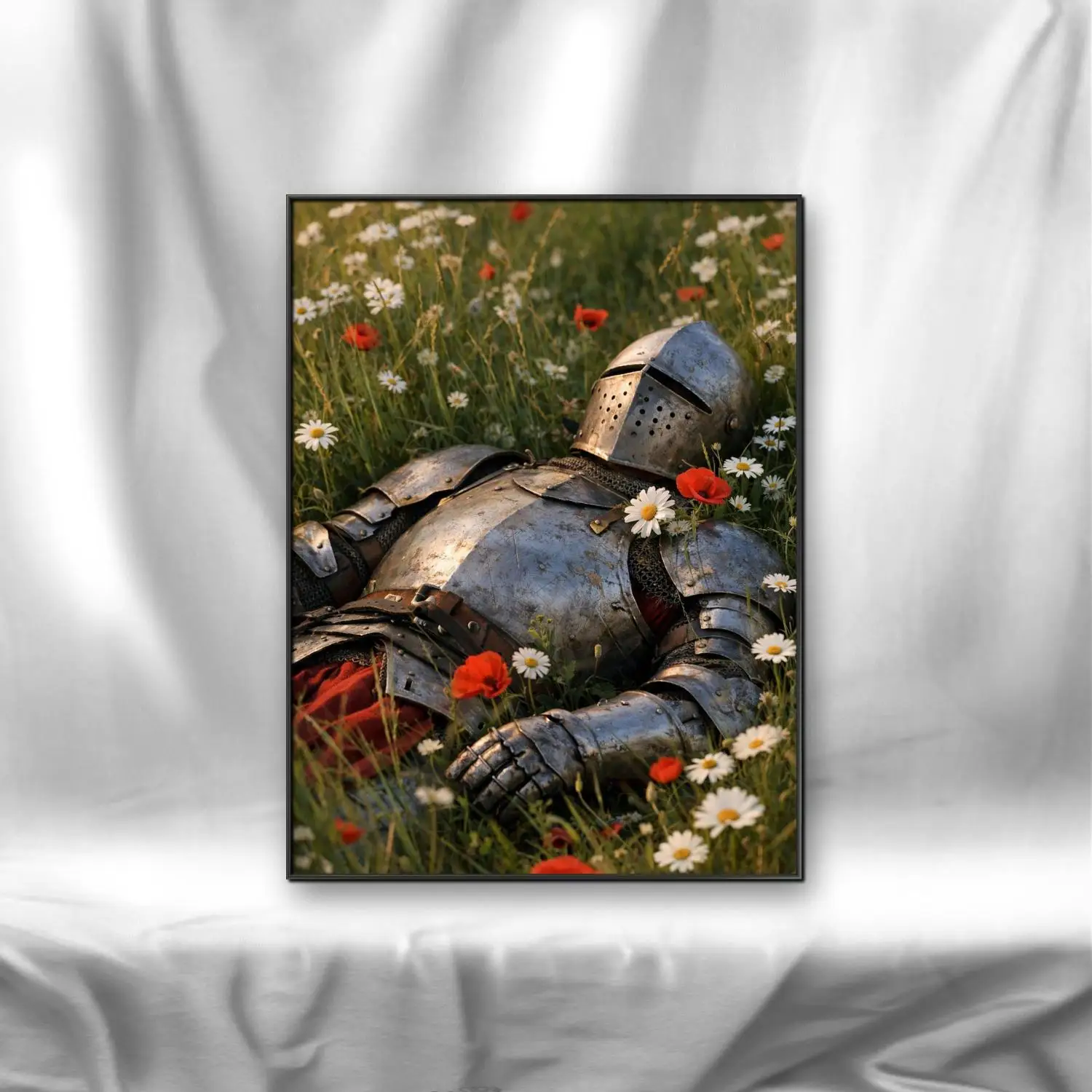 The Sleeping Knight 5D Diamond Painting Medieval Warrior DIY Round Drill Cross-Stitch Home Wall Decor Room Decor Gift