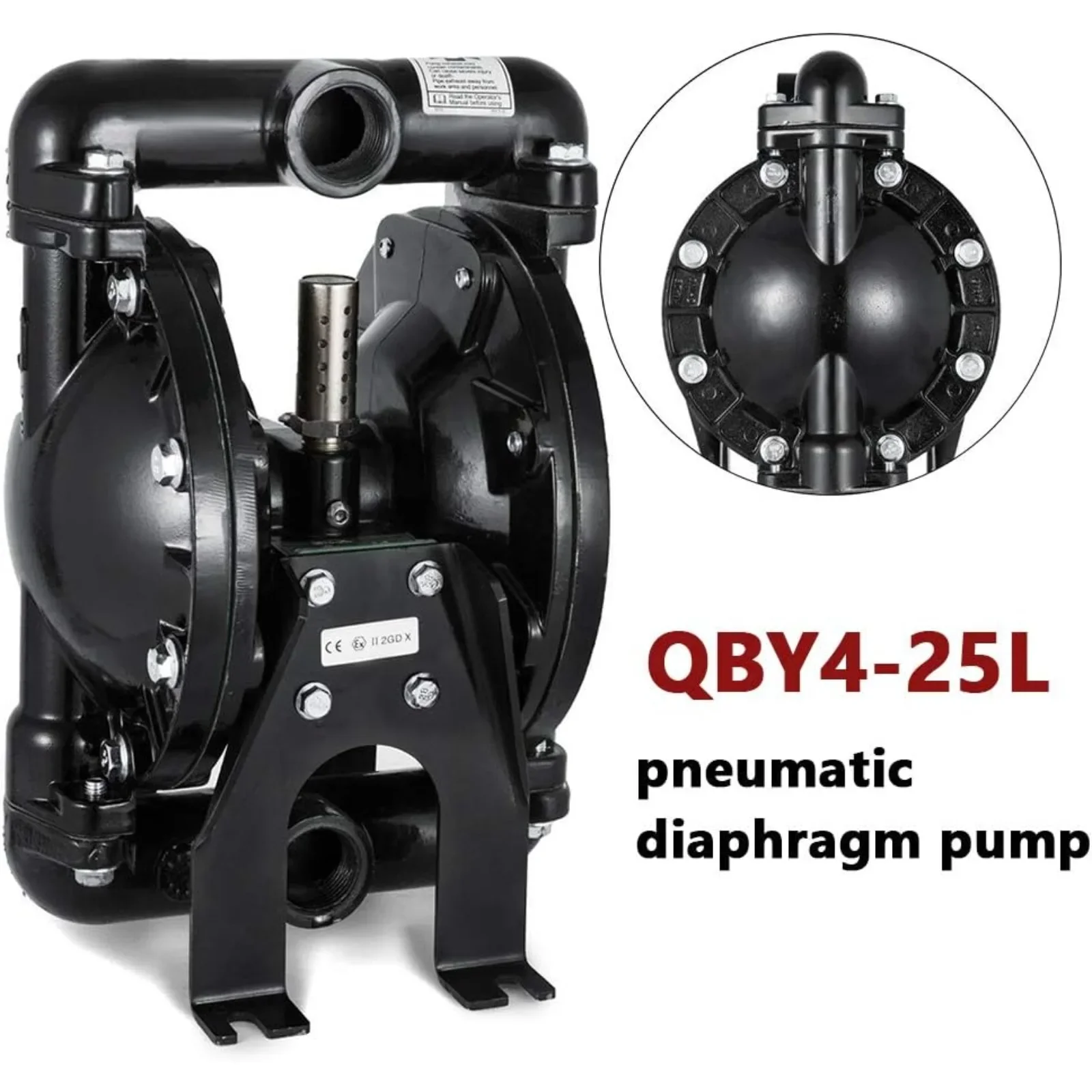 NEWEST Air-Operated Diaphragm Pump Double Diaphragm P Ump 1 Inch Inlet & Outlet, Air Diaphragm Pump Dual Diaphragm Air Pump