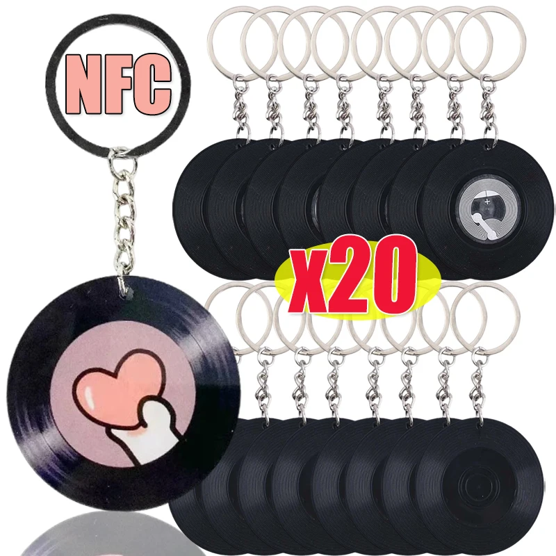Chaveiros NFC DIY: Pingentes de Vinil com Chip de Música, Adesivos Personalizados, Pingentes de Foto, Periféricos de CD, Pingentes de Disco de Concerto, Decoração para Chaveiros