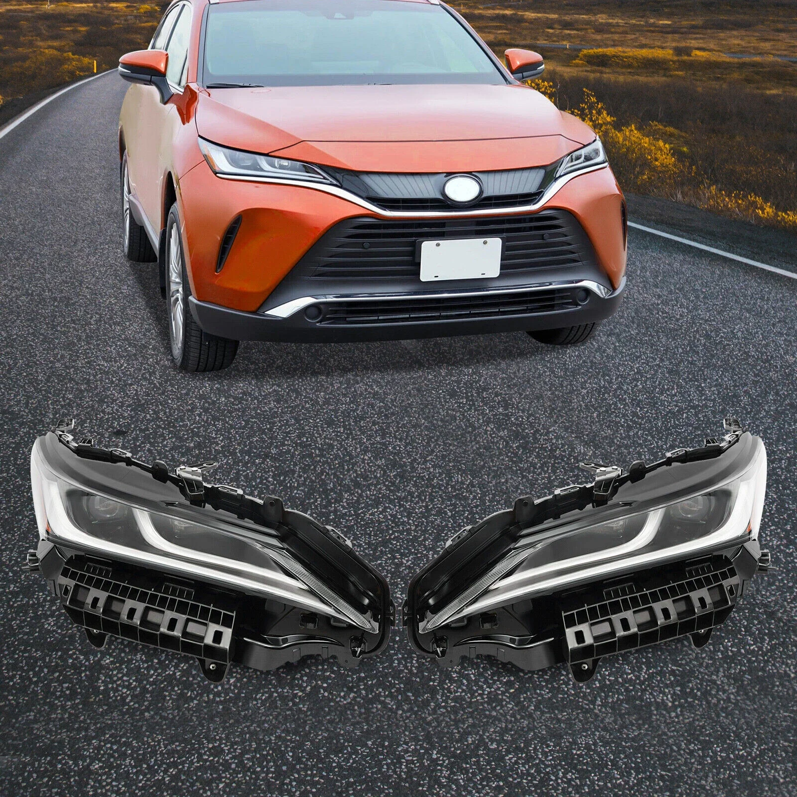 

Pair Left+Right Side For 2021-2024 Toyota Venza LED Headlight Assembly Headlamps 4pins US version