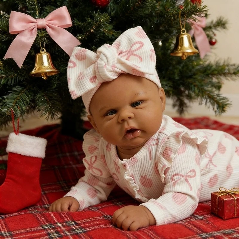Boneca Reborn de Vinil de 50cm com Corpo de Algodão, Cabelo Pintado, Boneca Bebê Acabada para Presente de Menina