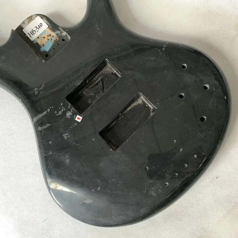 HB310 Active Electric Bass Body Black Solid Wood Unfinished DIY Bass Guitar Kit with Imperfections for Custom Build - view 4
