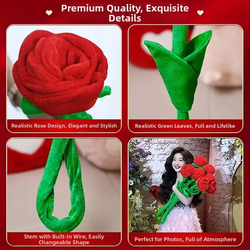 2 Stuks Romantische Stof Roos Boeketten 35/45/65 Cm Buigbare Stengels Zachte Multifunctionele Prachtige Kunstmatige Rose bloemen