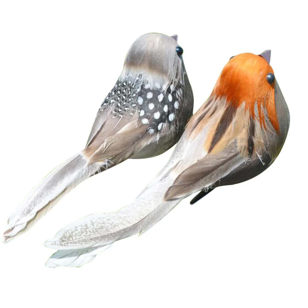 6pcs 3D Artificial Birds DIY Crafts Ornament Decor(Clip Style,Assorted Color) Bird Model Artificial Sparrow