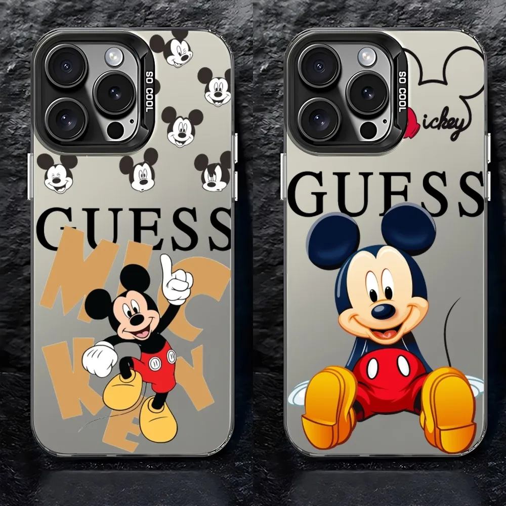 Mickey Minnie G-GueSs-D Phone Case For IPhone 16 15 14 13 12 11 Pro Max X XR XSMAX 8 7 Plus Candy Matte Shockproof Back Cover