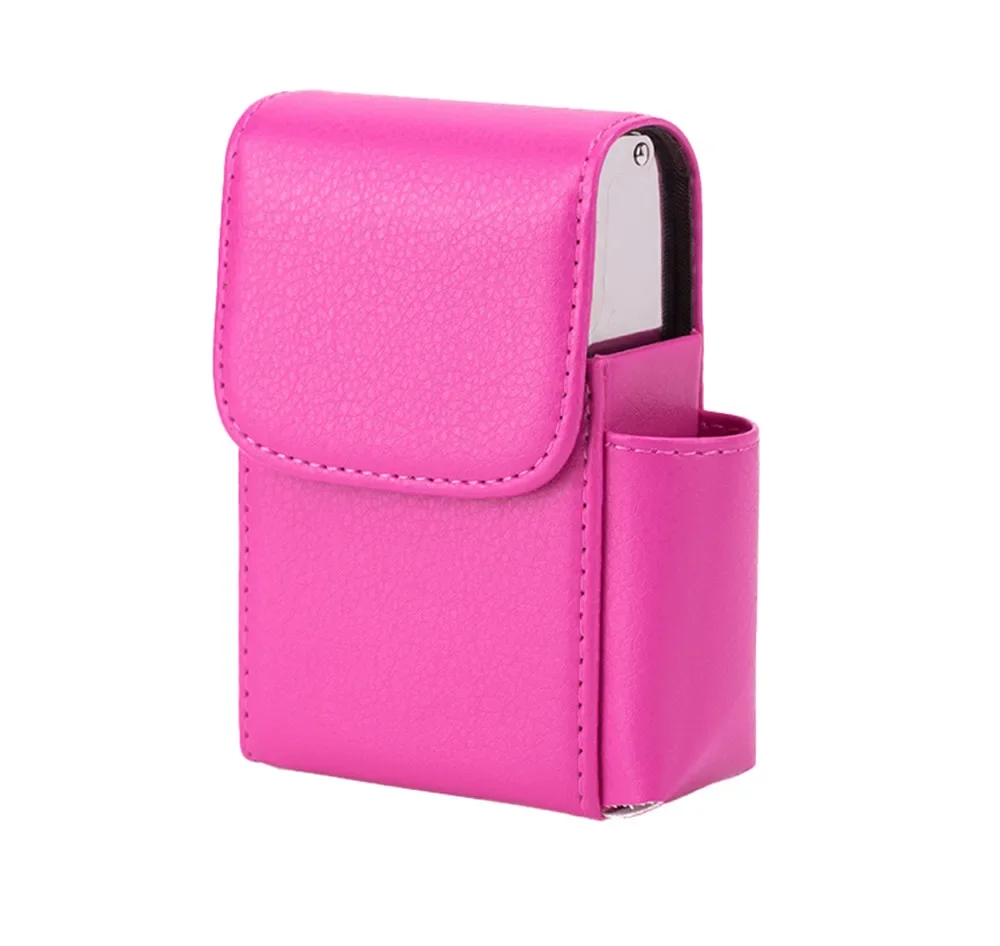 Tobacco Pouch PU Leather Cigarette Case with Lighter Holder Best Gift for  Men Women