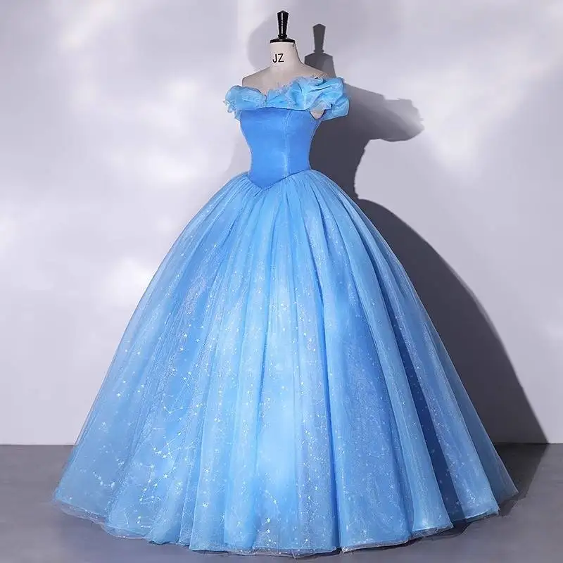 Real Photos Glitter Prom Dresses Butterfly Off the Shoulder Princess Birthday Gown robe de bal Formal Evening Party For Women