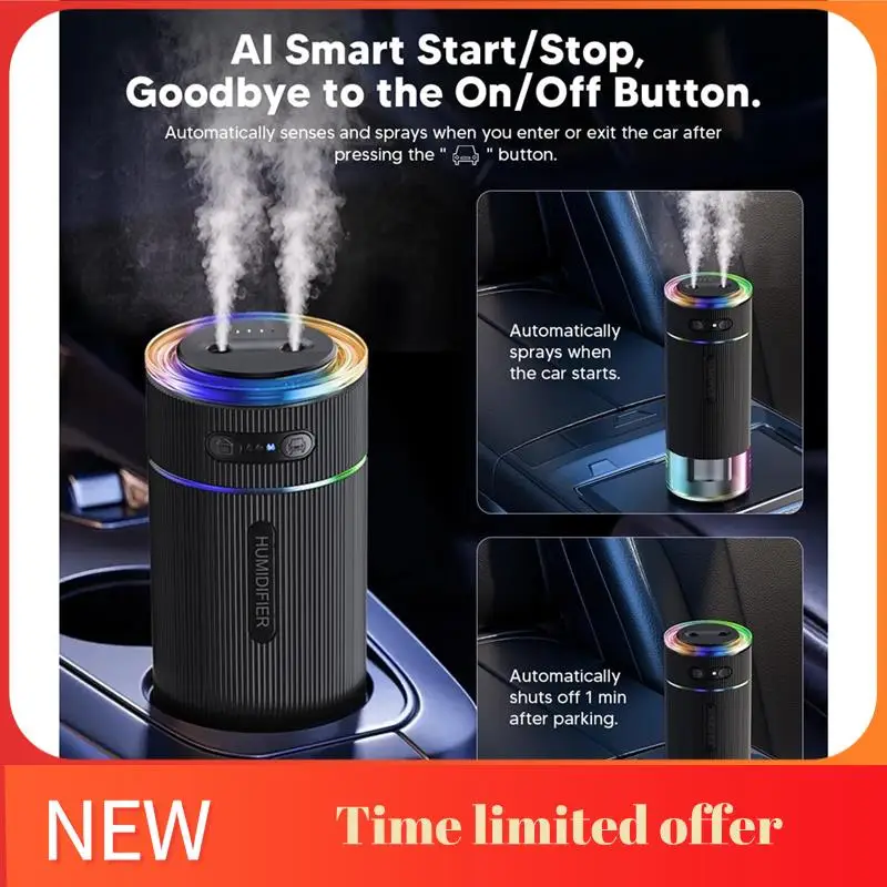 

A006-Портативный увлажнитель воздуха с двойной насадкой, большой крутой туман, мини-персональный настольный увлажнитель воздуха Fortravel, черный