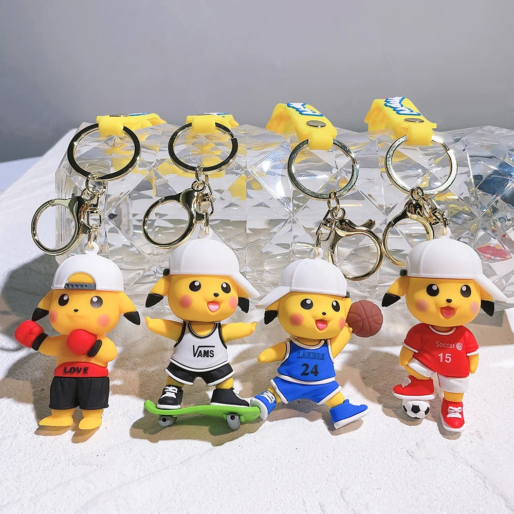 LLavero de Pokémon para niños, colgante de coche, bolsa de muñeca, Pikachu, regalo de cumpleaños, juguetes, encanto, calabaza a granel