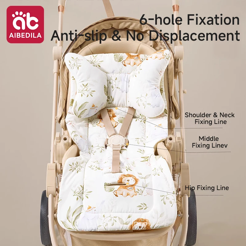 Stroller Cushion Head Pillow Support Sleeve Pram Pad Soft Thickened Cotton Baby Carriage Accessories Warm Baby Stroller Seat