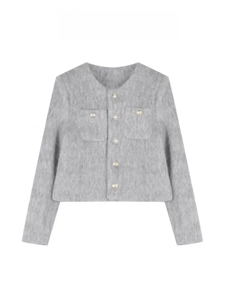 

ay Cotton Blend ort Thiened Женская верхняя одежда в Корейском стиле для поездок на работу и ветере Высококачественное ощущение имени Lady Small Fraance Sle