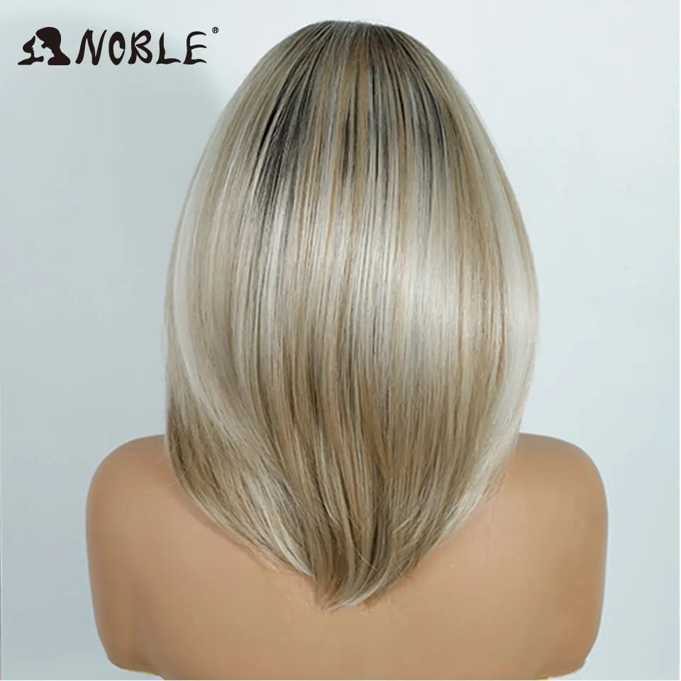 نوبل 13x4 الاصطناعية الدانتيل الجبهة الباروكات للنساء قصيرة بوب شعر مستعار مع الانفجارات قبل قطعها ارتداء والذهاب قبل قطع أومبير شقراء الدانتيل الباروكات
