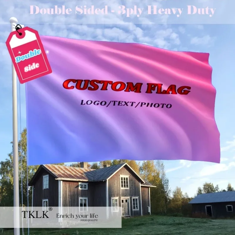 

Custom Durable Double-Sided Three-Ply Outdoor Flag Banner, 2D Flat, Polyester Fabric Material, No Power Need