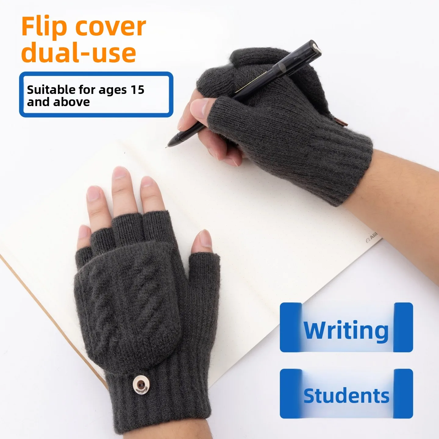 

Мужские зимние перчатки с откидным верхом из шерстяной смеси с флисовой подкладкой для велоспорта: защита от холода и сохранение тепла