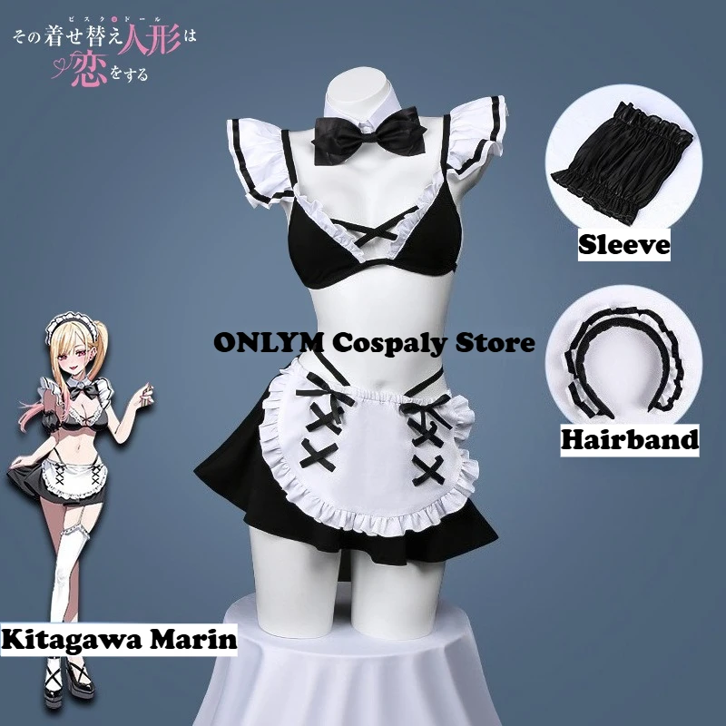 

Kitagawa Marin Cosplay Costume Sexy Outfit Maid Uniform Anime My Dress Up Darling Cosplay Halloween Role Play Uniform for Women