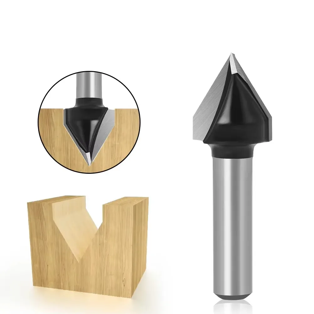 

1PC 8MM Shank Milling Cutter Wood Carving 3D V Engraving Bit CNC End Mill 16mm Diameter 60 Degree Milling Cutter for Woodworking