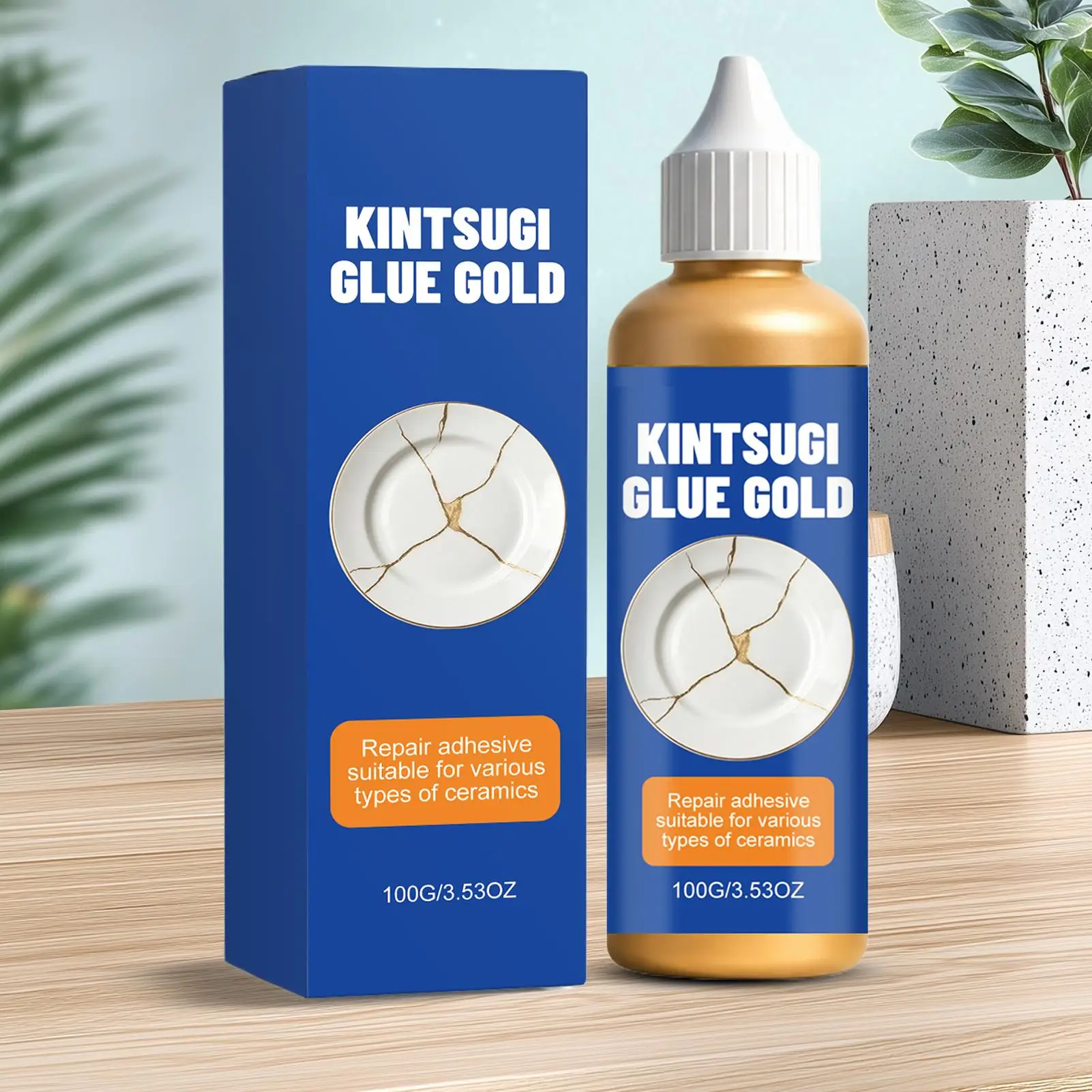 Kintsugi Repair Glue Gold Ceramic Adhesive For Pottery Glass Mug Crack Repair Diy Art Craft Mending Kit Home Decoration