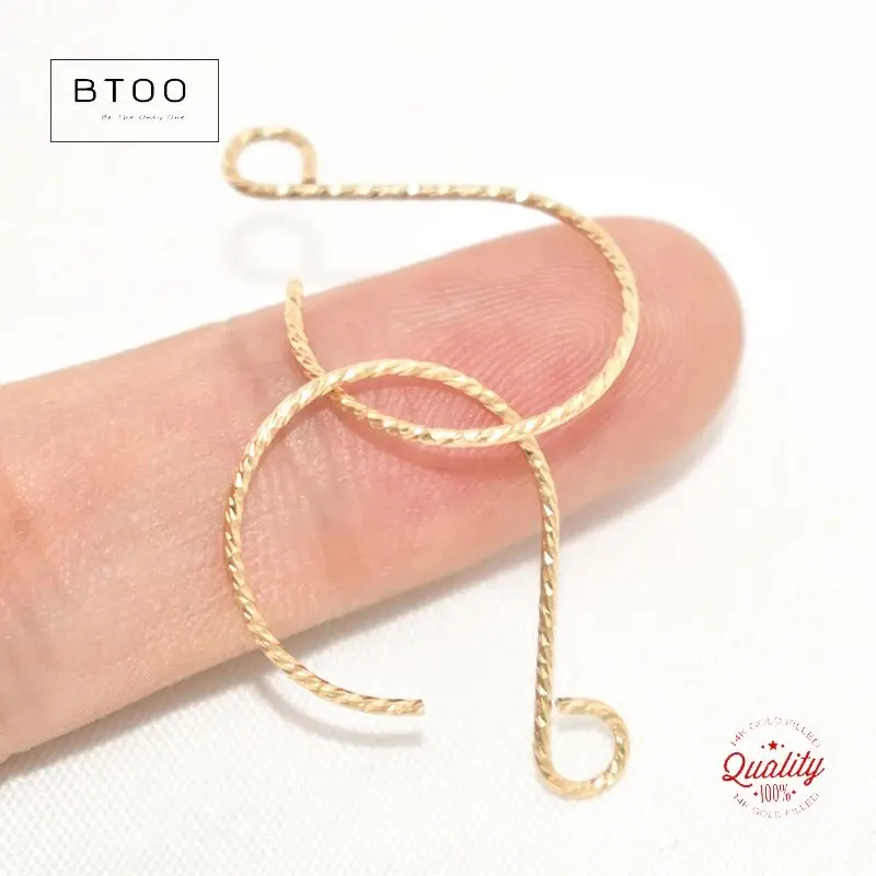 

14K Gold Filled Sparkle Balloon Ear Wire 18x26mm (0.81mm) Jewelry Making DIY Earrings Accessories Handmade Gold Ear Wire