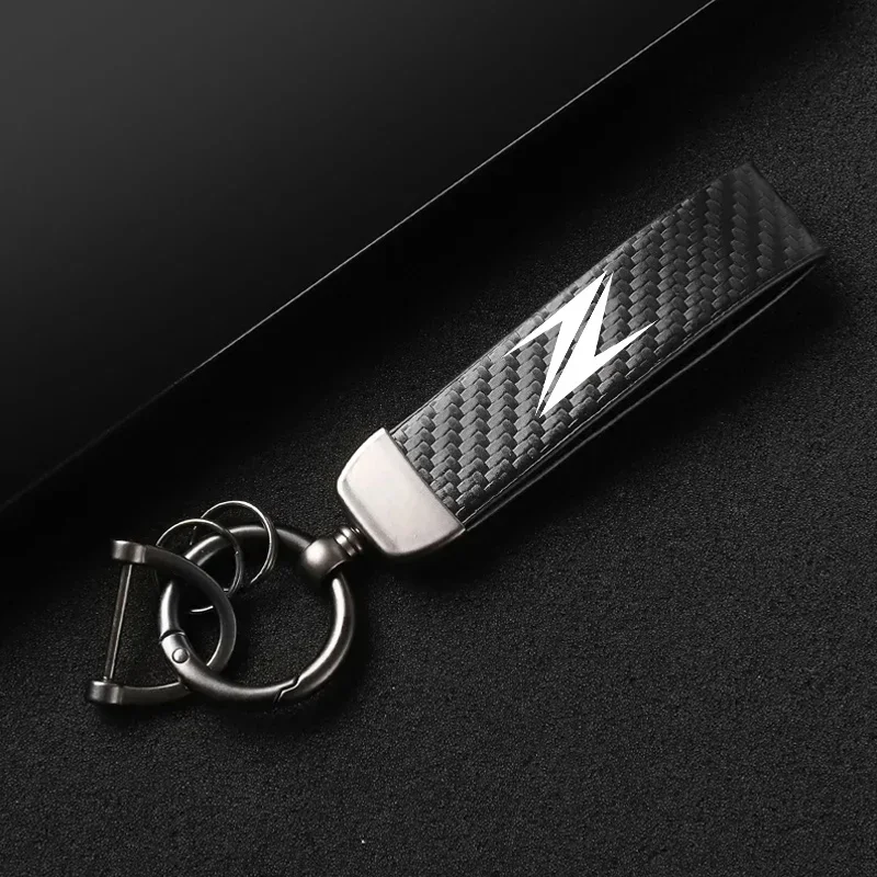 1PCS Leather Carbon Fiber Motorcycle Key Chains KeyChain For KAWASAKI Z400 Z900 Z800 Z750 Z650 Z1000SX ZX10R ZX6R Motorcycle