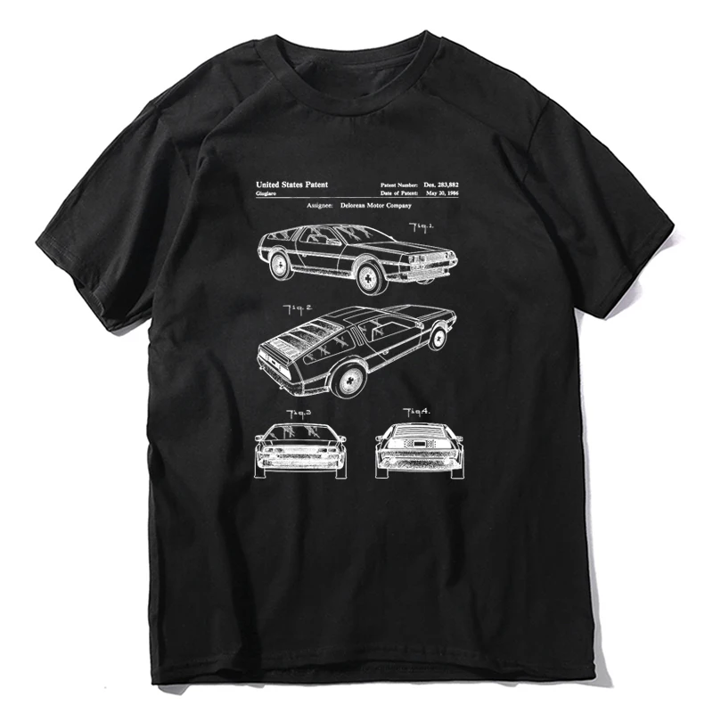 2024 Fashion Delorean Dmc-12 Shirt Back To The Future Car Collector Automotive Engineer Tees