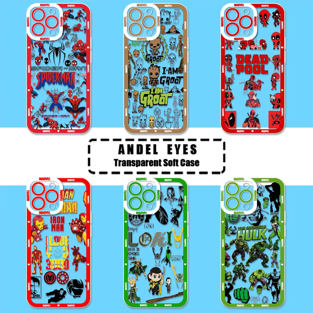 Marvel SpiderMan Groot Deadpool Case For VIVO Y100 Y76 Y75 Y53S Y51 Y50 Y36 Y35 Y28 Y27 V30E V29E V27E V27 V25 V23 E V21 E Cover