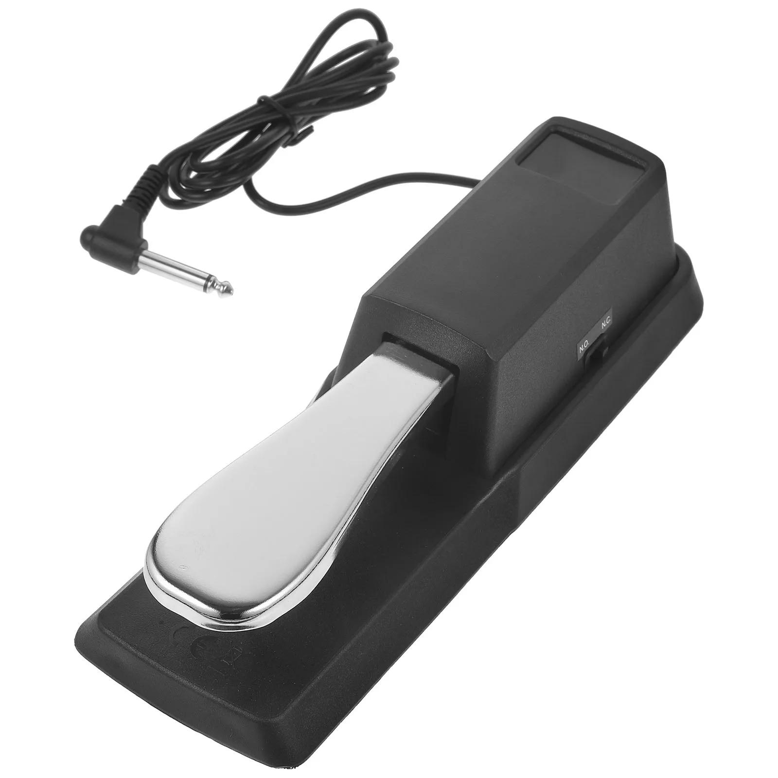 Sustain Pedal For Keyboard Black Alloy Foot Pedal Non-Slip Pad Half-Pedal Function Compatible With Digital Piano