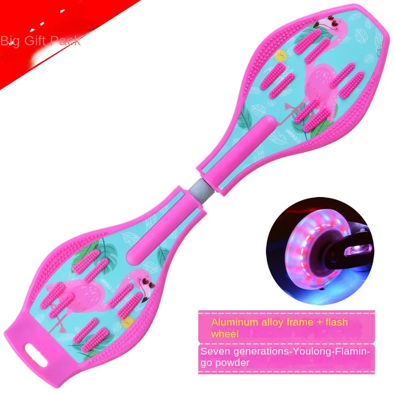 لوح تزلج للأطفال بعجلتين للمبتدئين بعمر 6 سنوات للأولاد والبنات لوح ديناميكي للبالغين أرجوحة مزدوجة 2 تنين بعجلتين