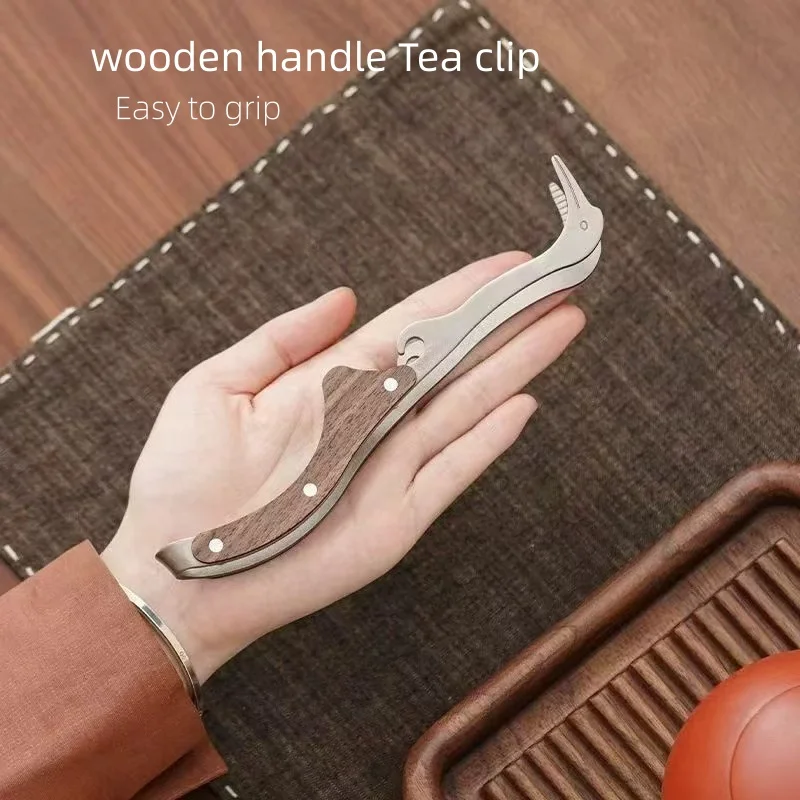 2pcs Tea clips fixed clips tea accessories solid wood teacups tweezers anti-slip anti-scalding clip afternoon tea appliances.
