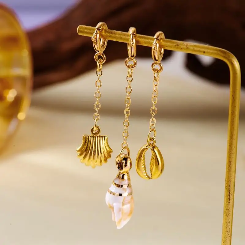 1/3 Stück Edelstahl, kreativer Muschel-, Korallen- und Seepferdchen-Bikini-Schnallenanhänger für Damen, Seestern, Fisch, Muschel, Bikini-Badebekleidung, Schmuck – Detail 4