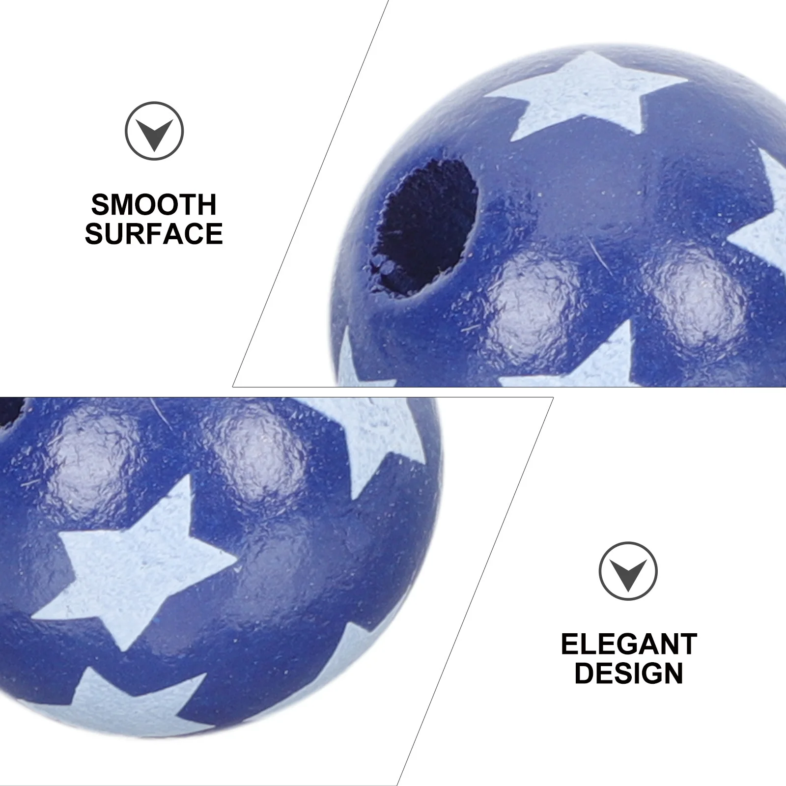 

100Pcs DIY Craft Making Beads Star Pattern Independence Day Wooden Beads for Jewelry Decor Jewelry Making Material