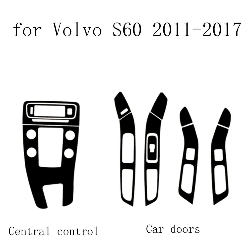 Carbon Fiber for Volvo S60 V60 2011-2017 Car Film Interior Stickers Center Console Gear Dashboard Air Door Handle Lift Panel