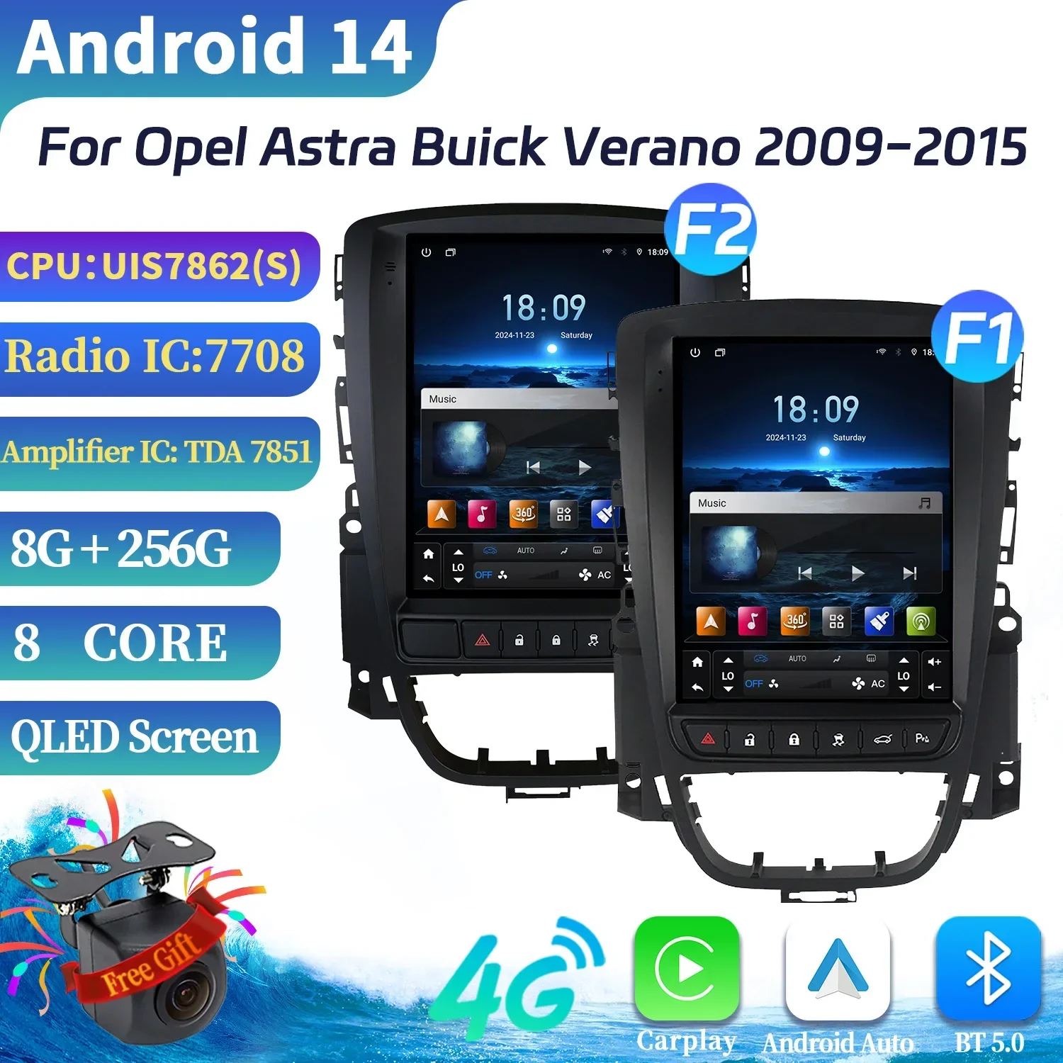 9.7inch Car Radio Android 14 For Opel Astra Buick Verano 2009-2015 Multimedia Navigation Wireless Carplay Head Unit Touch Screen