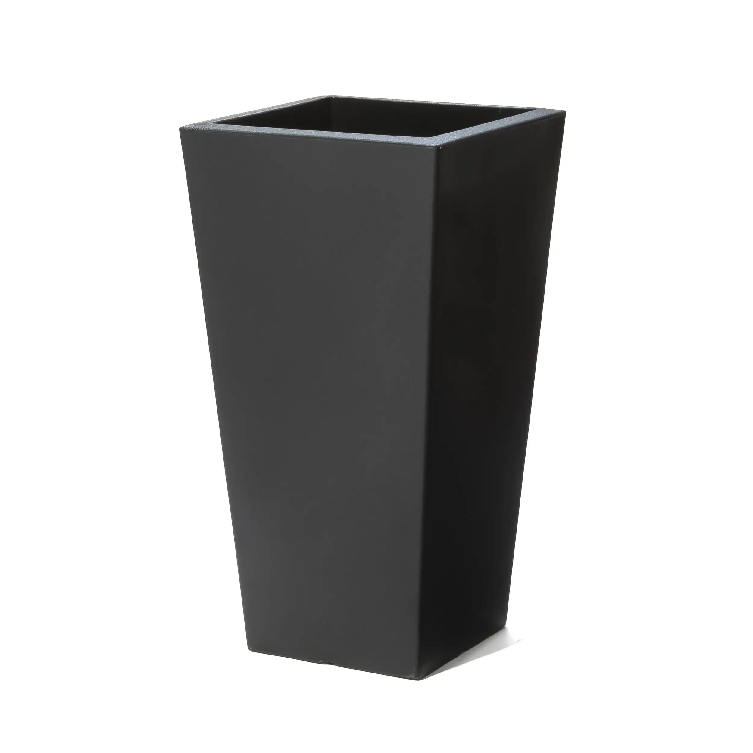 

Modern Plastic Black Square Planter 15" W x 15" D x 28" H Pot for Garden