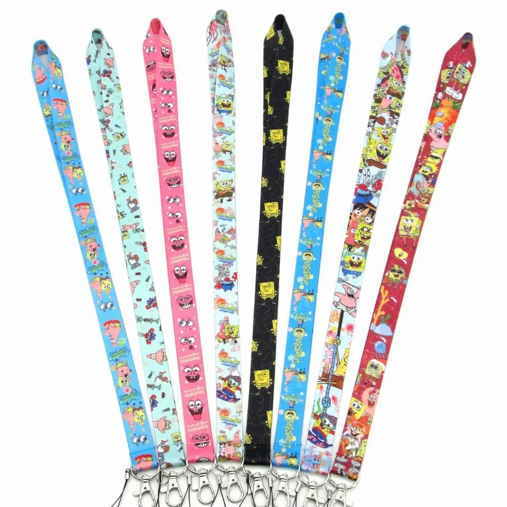 

SpongeBob SquarePants Neck Hanging Rope Multi-purpose Mobile Phone Strap ID Card Camera Lanyard Cute Cartoon Anti-lost Accessory