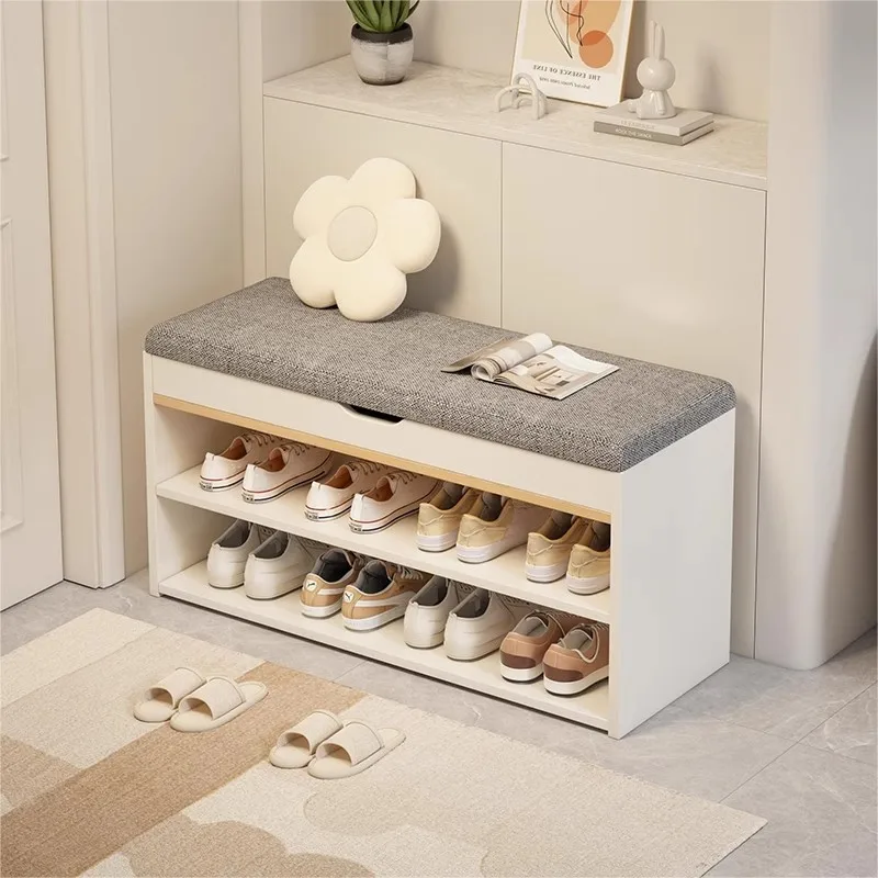 

Shoe changing stool, shoe rack at door of home, can sit in the shoe cabinet, stool integrated into the door, storage sto