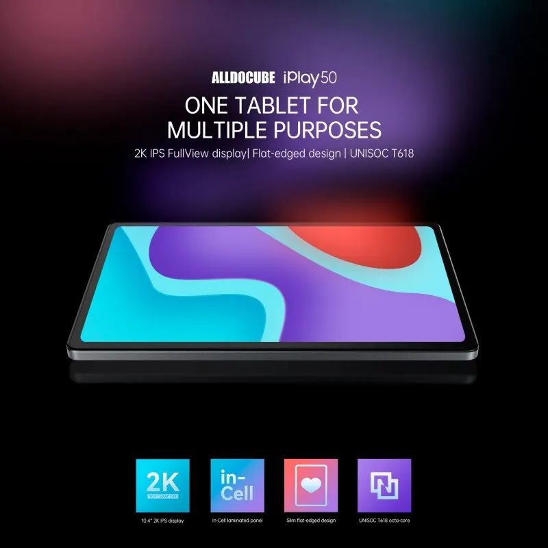 Global Firmware Alldocube IPlay 50 Uses a 10.4-inch 2000×1200 Resolution Tablet T618 Octa Core Android 12 OS 6GB RAM 64GB ROM