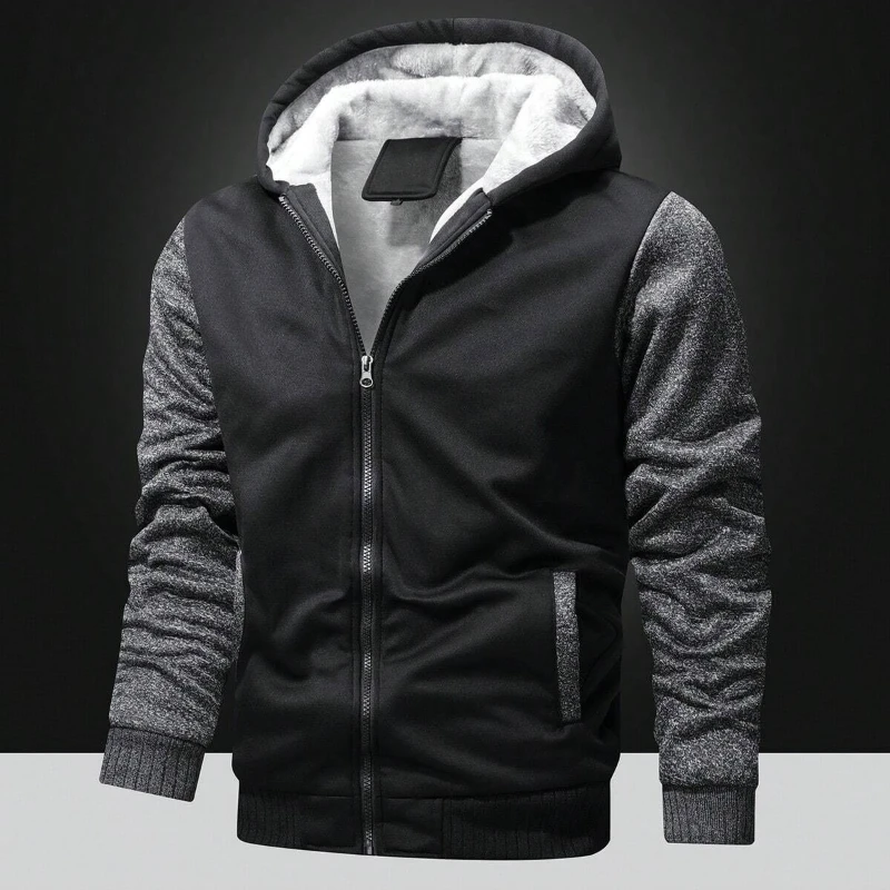 

Новая мужская флисовая лоскутная куртка, утепленные куртки с капюшоном, зимние ветрозащитные пальто с длинными рукавами, повседневная уличная одежда, мужские толстовки на молнии