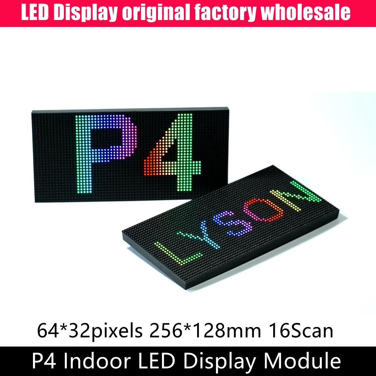 P4 Indoor SMD Full Color Led Screen Module 64x32 Pixels Panel Matrix 1/16 Scan 256x128mm Size