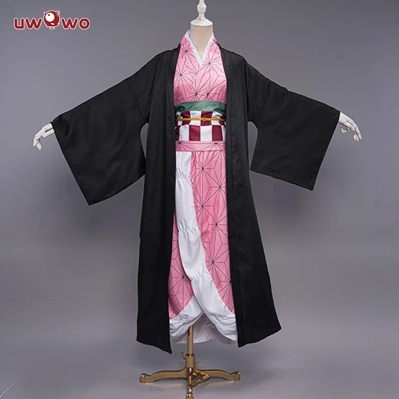 

Костюм для косплея Nezuko, новый дизайн, пальто Kamadoo Nezuko Haori, Униформа, рубашка, брюки, пояс, костюмы на Хэллоуин