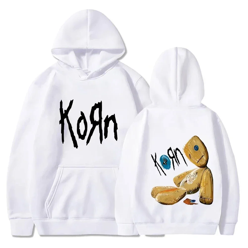 Korn Rock Band sudaderas con capucha primavera otoño pulóver moda de los hombres impreso Sudadera con capucha suelta Casual ropa de calle diaria suéter Tops