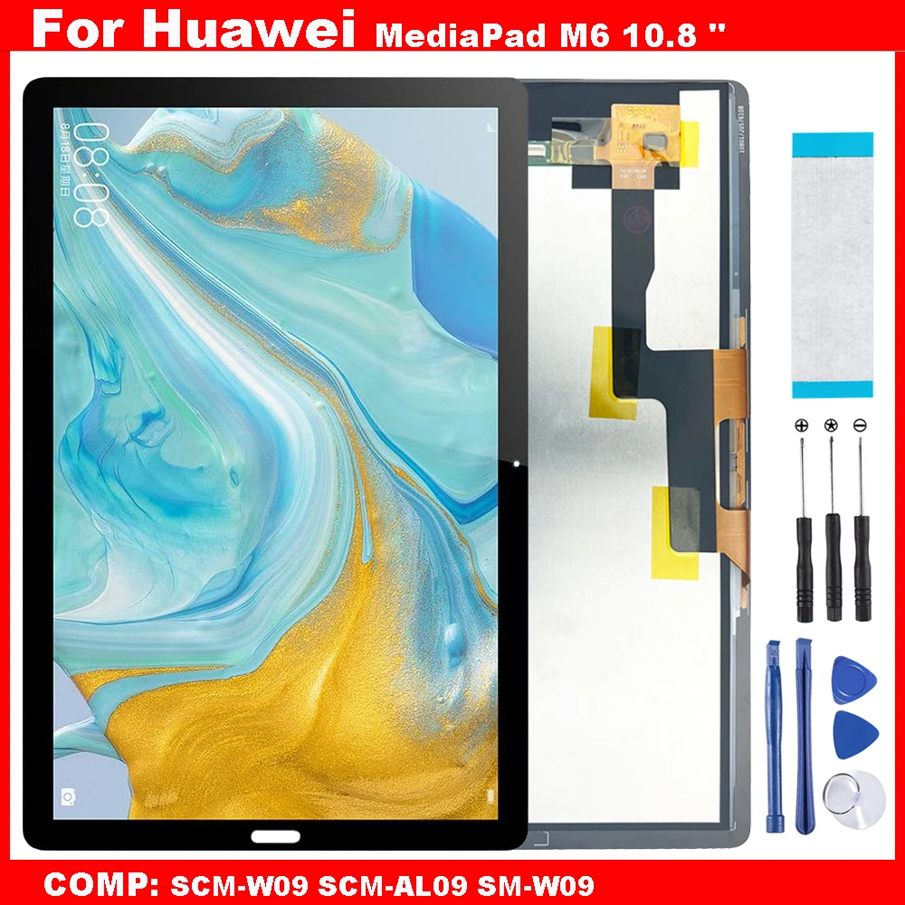 

10,8 "Новый для Huawei MediaPad M6 SCM-W09 SCM-AL09 SM-W09 ЖК-дисплей, дигитайзер сенсорного экрана, стекло в сборе, ремонт