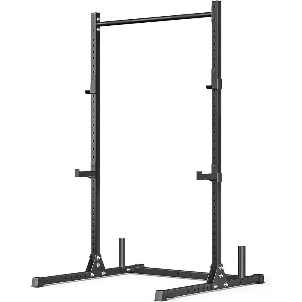 papababe Squat Rack with Pull Up Bar or Home Gym, Adjustable Power Cage with J-Hooks, 800LB acity Multi-unctional Bench PrPower