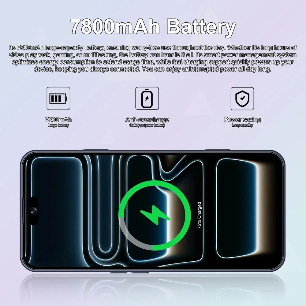 K-Touch NEW M18 Pro Max Mobile Phones Android 15 Smartphone 7.3 Inch 5G Dual SIM Cell Phone 22G+2TB 16+48MP Camera 7800mAh Face Unlocked Global Version Cellphones