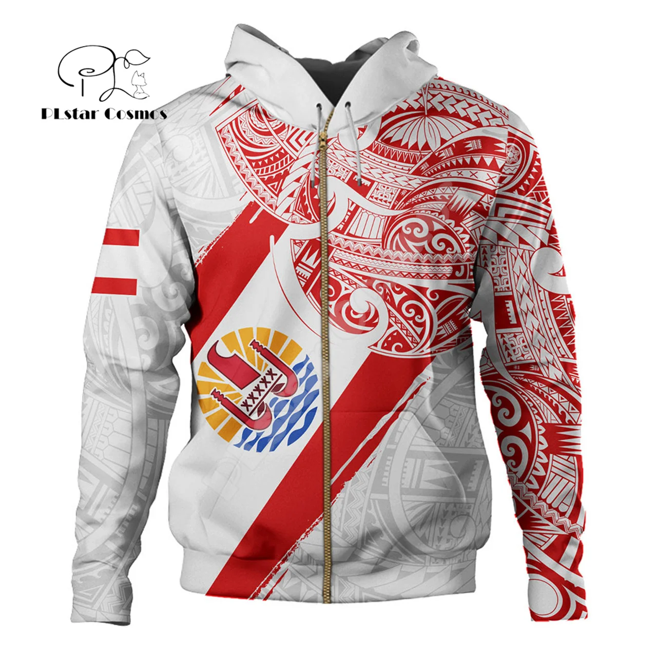 Custom Name French Polynesia Tahiti Country Flag Tribal Hibiscus Tattoo Retro 3DPrint Pullover Harajuku Casual Hoodies Jacket V3